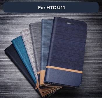 PU Odos Piniginės Atveju, HTC U11 Verslo Telefono dėklas HTC U11 Knyga Atveju Minkštas Silikoninis Galinio Dangtelio Nuotrauka 0