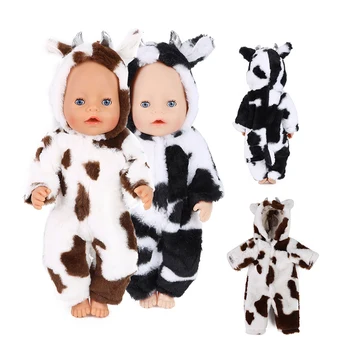 2022 Naujų Karvių jumpsuits Lėlės Drabužiai Tinka 43cm, gimusių kūdikių Lėlės drabužiai atgimsta Lėlės Priedai Nuotrauka 0