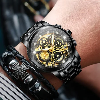 Prekės VIRŠŲ Vyrai Žiūrėti Fashion Top Prabanga Sporto vyriški Laikrodis atsparus Vandeniui Šviesos Odos Data Kvarciniai Laikrodžiai Vyras
