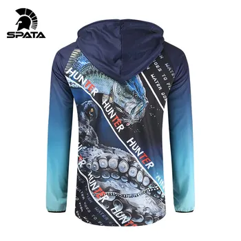 2022 SPATA Naujų Žvejybos Marškinėliai Drėgmės-Wicking Anti-UV Apsaugos nuo Saulės ilgomis Rankovėmis Quick -Dry Hoodies Kvėpuojantis Žvejybos Apranga Nuotrauka 3