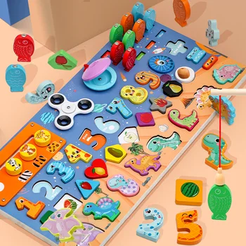 Montessori Ugdymo Mediniai Žaislai Ikimokyklinio Skaičiavimas Geometrija Užimtas Stalo Žaidimai Sužinoti, Rūšiavimo Žvejybos Matematikos Žaislai Vaikams, Vaikai