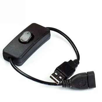 28cm Black USB Kabelis Vyrų ir Moterų su Jungikliu ON/OFF, Kabelio Pratęsimas Perjungti USB Lempa USB Ventiliatorius Elektros Linija Nuotrauka 1