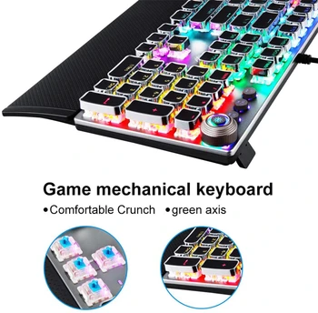 Makro programavimas Žaidimų Mechaninė Klaviatūra metalinę Retro Keycap Apšvietimu Laidinio Kompiuterių priedai staliniam kompiuteriui Laptopo USB Nuotrauka 1