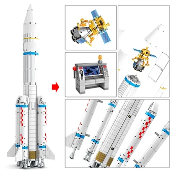 SEMBO 1202pcs Miesto Kosmoso Raketų Blokai Kosminės Paleidimo Astronautas Pav Plytų Žaislai Vaikams Nuotrauka 4