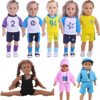 15 Stilių Sportiniai Megztiniai Lėlės Drabužius 18 Colių Amerikos Lėlės Mergaičių Ir 43 Cm, Naujas Gimęs Kūdikis & Logan Lėlės Žaislas Priedai Nuotrauka 0