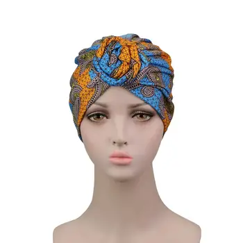 Musulmonų Moterys Turbaną Afrikos Modelis Mazgas Headwrap Mados Šiltas Bandana Skrybėlės Nuotrauka 2