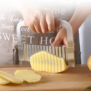 Bulvių Cutter Žetonų Prancūzijos Mailius Maker Skustukas Tešlą Supjaustyti Daržoves, Maisto Klasės, 304 Nerūdijančio Plieno Bulvių Cutter Virtuvės Įrankis Nuotrauka 0