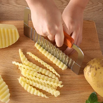 Bulvių Cutter Žetonų Prancūzijos Mailius Maker Skustukas Tešlą Supjaustyti Daržoves, Maisto Klasės, 304 Nerūdijančio Plieno Bulvių Cutter Virtuvės Įrankis Nuotrauka 3