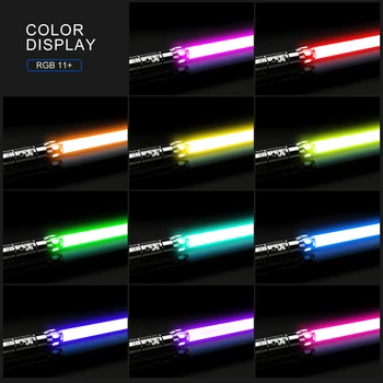 RGB 15 Spalvų Aukščio Metalo Rankena Lightsaber su 10 Garso Efektą, FX Dvikova LED Lazerinis Kardas USB Įkrovimo Lightsaber Nuotrauka 2