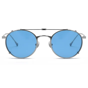 Peekaboo mėlyna žalia apvalios poliarizuoti akiniai nuo saulės vyrams klipą lankstymo uv400 optiniai akiniai moterims metalo rėmas vyrų vairavimo 2022 Nuotrauka 2