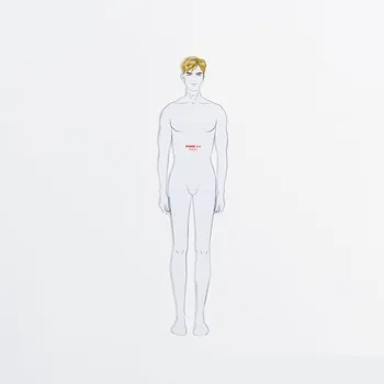 Vyriškų Drabužių Dizainas, Žmogaus Kūno Mados Dinamiškas Skaičius Valdovo Ranka-dažytos Modelio Atvaizdavimo Šablonas Nuotrauka 3