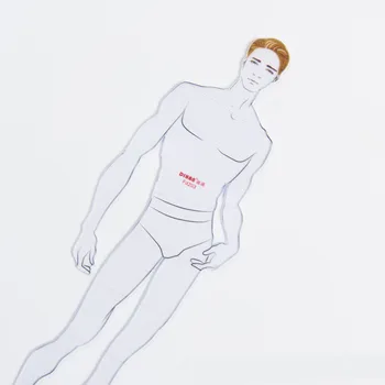 Vyriškų Drabužių Dizainas, Žmogaus Kūno Mados Dinamiškas Skaičius Valdovo Ranka-dažytos Modelio Atvaizdavimo Šablonas Nuotrauka 4