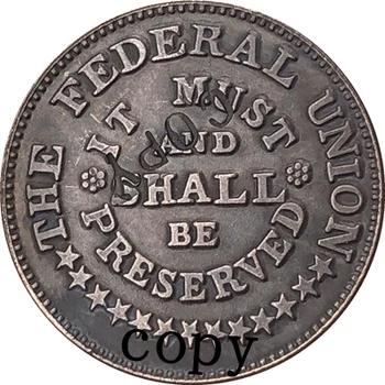 JAV pilietinio karo 1863 kopijuoti monetų #14 Nuotrauka 3