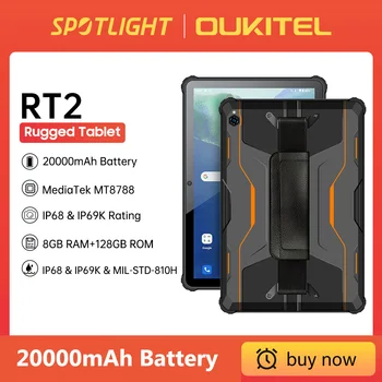 Oukitel Tvirtas Tablet 10.1 colių Smartfon, 20000mAh Mobiliųjų Telefonų 8GB+128GB IP68 Android 12 Tablet 16MP Kamera, 33W Mokestis