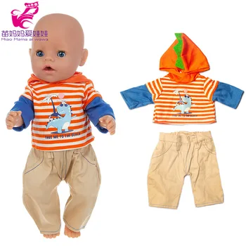 Lėlės Drabužių 43cm Baby Doll Berniukas Megztinis Skrybėlę, Šaliką, Kelnes 40 Cm Baby Doll, Žiemą Šilta Rinkinys Nuotrauka 4