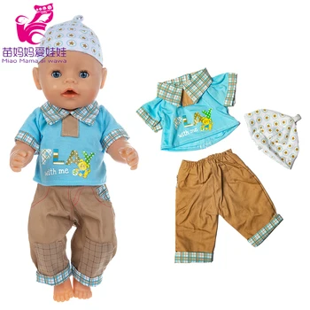 Lėlės Drabužių 43cm Baby Doll Berniukas Megztinis Skrybėlę, Šaliką, Kelnes 40 Cm Baby Doll, Žiemą Šilta Rinkinys Nuotrauka 5