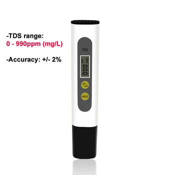TDS Matuoklis, Vandens Kokybės Testeris Automatinis Kalibravimas Testeris 0-990 Ppm Metrų LCD Ekranas High Tikslių Bandymų Pen Vandens Skaitiklis