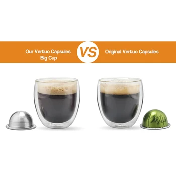 ICafilas BIG & Mažas PUODELIS Espresso Capsulas ReusableNespresso Vertuoline & Vertuo Nerūdijančio Plieno Daugkartiniai Kavos Filtras Ankštys Nuotrauka 5
