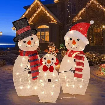 2D Kalėdų Senį Led Dekoracija apšviesti Vejos Apdaila Žibintai Kalėdos Scena Apdailos Sniego Šeimos Sodas Ornamentu Nuotrauka 0