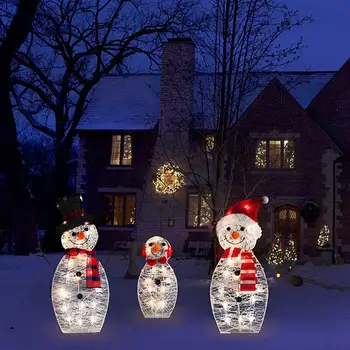 2D Kalėdų Senį Led Dekoracija apšviesti Vejos Apdaila Žibintai Kalėdos Scena Apdailos Sniego Šeimos Sodas Ornamentu Nuotrauka 4