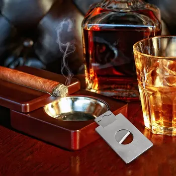 2VNT Nerūdijantis Plienas, Cigarų Žirklės Pjovimo Rūkymo Reikmenys Nustatyti Nešiojamų Metalo Klasika Pjovimo Giljotina Cigarų Tėvo Dovana Nuotrauka 1