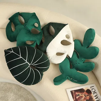 Kawaii Modeliavimas Lapų Žaliųjų Augalų Pliušinis Įdaryti Žaislas Pagalvės Minkštos Sofos, Sėdynės Pagalvėlės Mielas Kūdikis Draugei Gimtadienio Dovana Atostogų