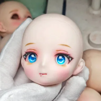 Naujas Anime Lėlės Galvą, Makiažas Mielas Galvą, kaip 14mm Akis 1/6 Bjd 28cm Baby Doll, Aksesuarai, Žaislai, Lėlės Galvos Apimtis 18cm Nuotrauka 1