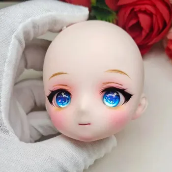 Naujas Anime Lėlės Galvą, Makiažas Mielas Galvą, kaip 14mm Akis 1/6 Bjd 28cm Baby Doll, Aksesuarai, Žaislai, Lėlės Galvos Apimtis 18cm Nuotrauka 2