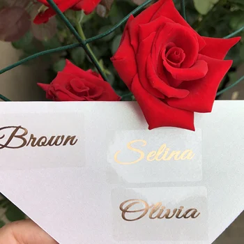Rose aukso Asmeninę Pavadinimas lipdukai Vandens Butelis skaidri etiketės vestuvių papročiai džiaugtis apdailos Decal žymes 25*45mm