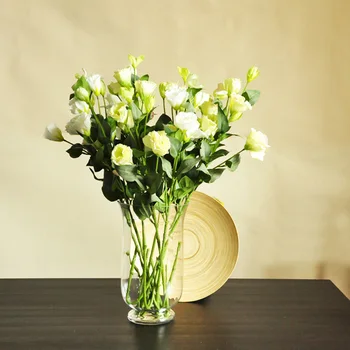 3 Šakutės Eustoma Gėlių Vestuvių Nuotaka Namų Dekoro Dirbtinės Gėlės Šilko Gėlės Nuotrauka 5