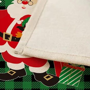 Kalėdos Virtuvės Reikmenys Padėkliukai Kavos Stalo Dekoro Kalėdų Dovana Sniego Senį Raudonos, Žalios Buffalo Pledas Dirbtiniais Lino Placemats Pad Mat Nuotrauka 5
