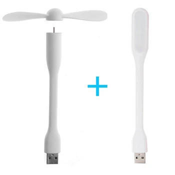 Kūrybos Mini USB Ventiliatorius, Lanksčios Bendable Aušinimo Ventiliatorius ir USB LED Šviesos Lempos Galia Bankas & Sąsiuvinis & Kompiuterių Vasaros Įtaisą Nuotrauka 0
