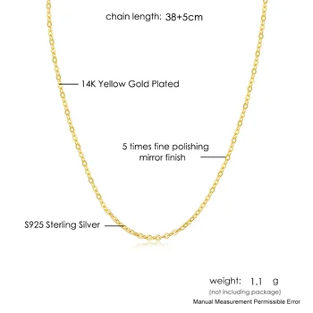 Sterlingas Sidabro 925 Aukso chromu padengtas Plonu Grandinės Karoliai Moterų Minimalistinio Moterų Choker Grandinės Bauda Papuošalai ant Kaklo NL024 Nuotrauka 5