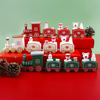 Plastikiniai Kalėdų Traukinys Linksmų Kalėdų Dekoracija Namuose Cristmas Papuošalai Navidad 2022 Kalėdų Dovanos Laimingų Naujųjų Metų 2023 Nuotrauka 0