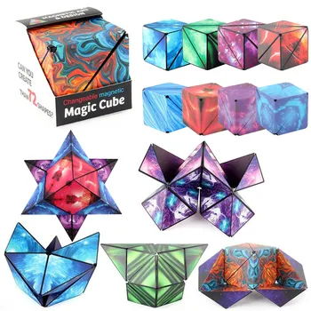 3d Kintantis Magnetinis Magic Cube Vaikams Kubo Galvosūkį Antistress Žaislas Suaugusiems Cubo Fidget Žaislai Virsta Per 72 Formų Nuotrauka 0