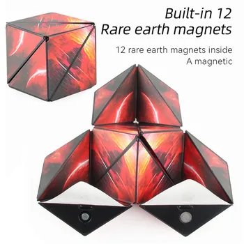 3d Kintantis Magnetinis Magic Cube Vaikams Kubo Galvosūkį Antistress Žaislas Suaugusiems Cubo Fidget Žaislai Virsta Per 72 Formų Nuotrauka 2