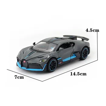 1:32 Masto Bugatti DIVO Super Žaislas Automobilis Diecast Žaislo Modelis, Traukti Atgal, Garso ir Šviesos Durų Openable Švietimo Dovanų Kolekcija Nuotrauka 4