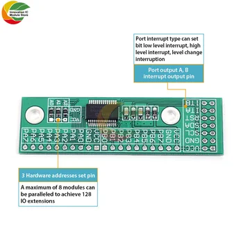 MCP23017 Maitinimo I2C Sąsaja 16bit I/O Išplėtimo Modulio Pin Valdybos IIC, kad GIPO Konverteris 25mA1 Vairuoti Arduino C51 Nuotrauka 4