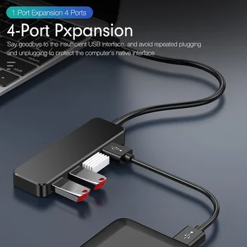 Didelės Spartos USB Hub 3.0 C Tipo Adapteris, 4 Uostų Multi USB 2.0 Splitter Pratęsimo Kabelis Pelė Klaviatūra KOMPIUTERIS Nešiojamas Priedai Nuotrauka 3