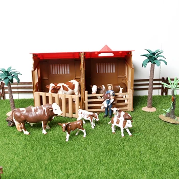 Modeliavimo Ūkyje Pasaulio pieno Karvės Galvijų Bulių Blauzdos jakų Muskox Švietimo gyvūnų modelio statulėlės žaislas namų dekoro Dovana Vaikams Nuotrauka 2