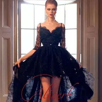 2022 Alicerb Žavinga Prom Homecoming Suknelės Su Puse Rankovėmis Fantazijos Off-the-pečių Ilgio Asimetrija Kokteilis Suknelės