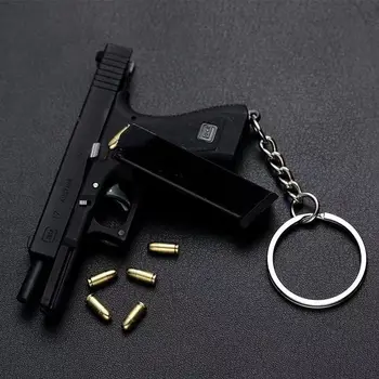 1:3 Glock Nuimamas Pistoletas Mini Modelis Keychain Visiškai Metaliniu Korpusu Mesti Žaislas Ginklą Berniukų Suaugusiųjų Gimtadienio Dovana Nuotrauka 3