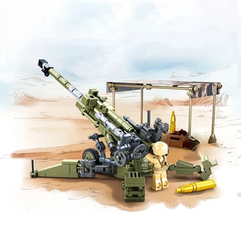258Pcs II Pasaulinio Karo Karinės Serijos WW2 Armijos M777 Lengvosios Artilerijos SS Priedai Modelis Statyba Blokai, Plytos, Žaislai Nuotrauka 4
