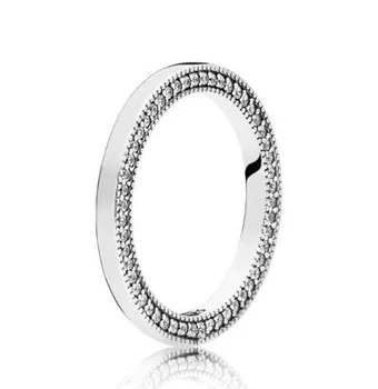 Autentiškas 925 Sterlingas Sidabro Žiedas Aikštėje Sparkle Raktikauliu Žiedas Crystal Moterims Vestuves Dovanų Bižuterijos Nuotrauka 4