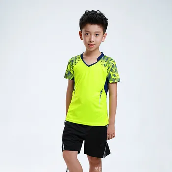2-vnt Teniso megztiniai nustatyti berniuko T-shirt stalo teniso Vaikas tinklinis badmintono drabužius Berniukas sporto Teniso tracksuit kostiumas 2020 m. Nuotrauka 1