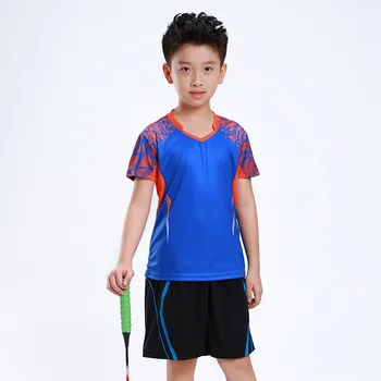 2-vnt Teniso megztiniai nustatyti berniuko T-shirt stalo teniso Vaikas tinklinis badmintono drabužius Berniukas sporto Teniso tracksuit kostiumas 2020 m. Nuotrauka 2