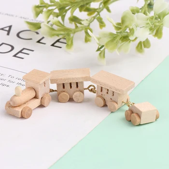 1Pc Mini Medinis Traukinio Modeliu, Žaislų, Lėlių Miniatiūriniai Reikmenys Doll House Dekoro Švietimo Žaislai Nuotrauka 1
