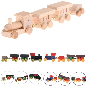1Pc Mini Medinis Traukinio Modeliu, Žaislų, Lėlių Miniatiūriniai Reikmenys Doll House Dekoro Švietimo Žaislai Nuotrauka 2