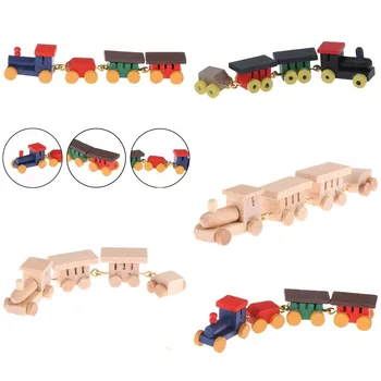 1Pc Mini Medinis Traukinio Modeliu, Žaislų, Lėlių Miniatiūriniai Reikmenys Doll House Dekoro Švietimo Žaislai Nuotrauka 3