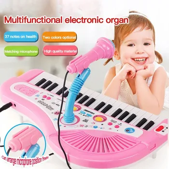 Vaikų Fortepijono Žaislas 37 Klavišus Skaitmeninės Muzikos Elektroninių Klaviatūra Elektrinis Pianinas Organų Mikrofonas Mokymosi Muzikos Instrumentas Nuotrauka 0